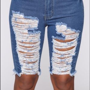 Fashion Nova cut up shorts